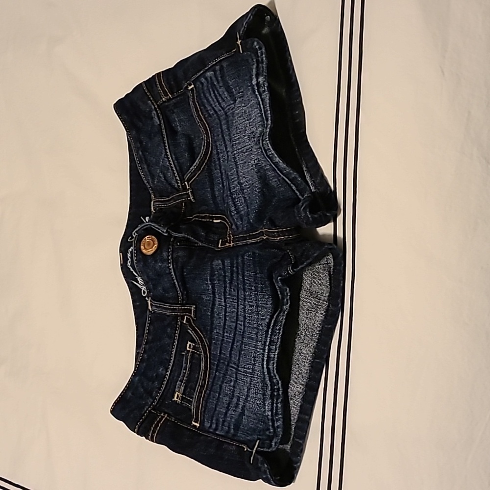Dark denim American eagle shorts